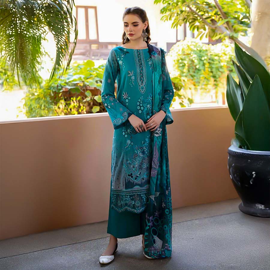 Green  Cotton Printed Salwar Kameez