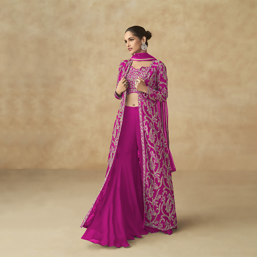 Pink Georgette Designer Suit