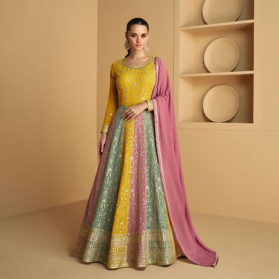 Multicolour Georgette Designer Suit