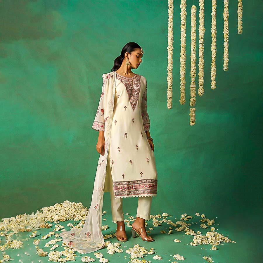 White Organza  Designer Salwar Kameez