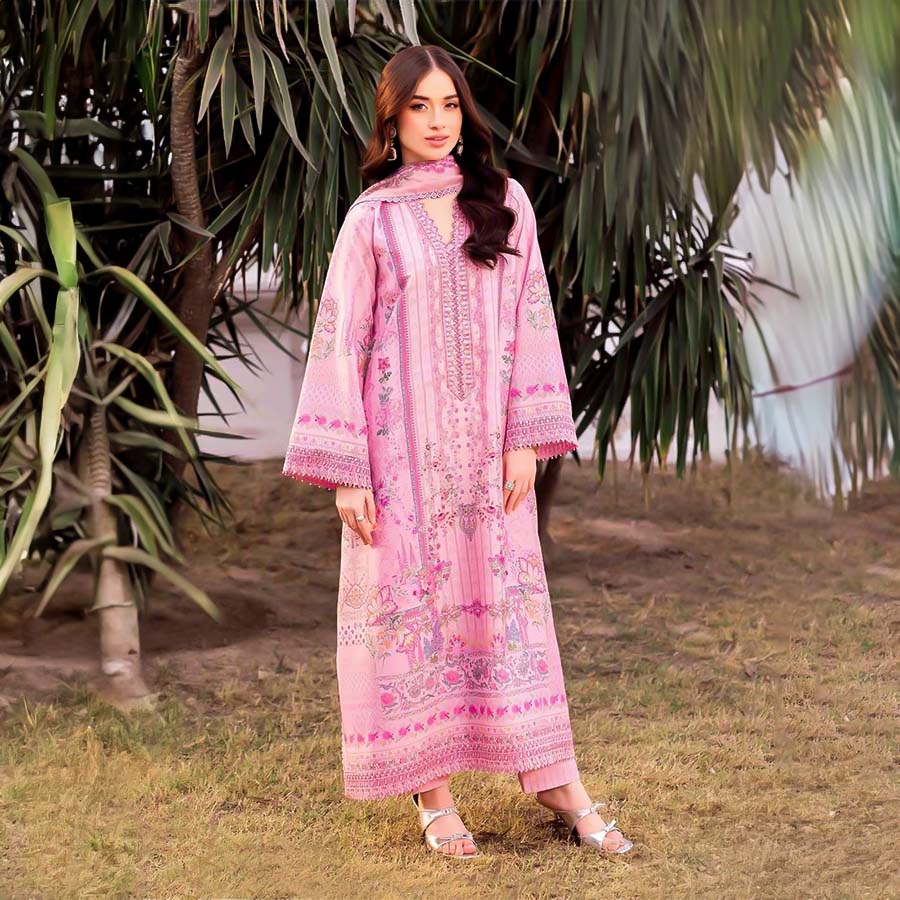 Pink Cambric Casual Wear Salwar Kameez