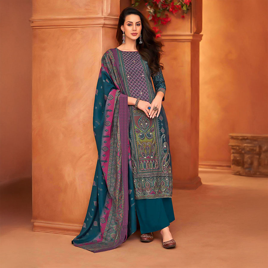 Blue Modal Casual Wear Salwar Kameez