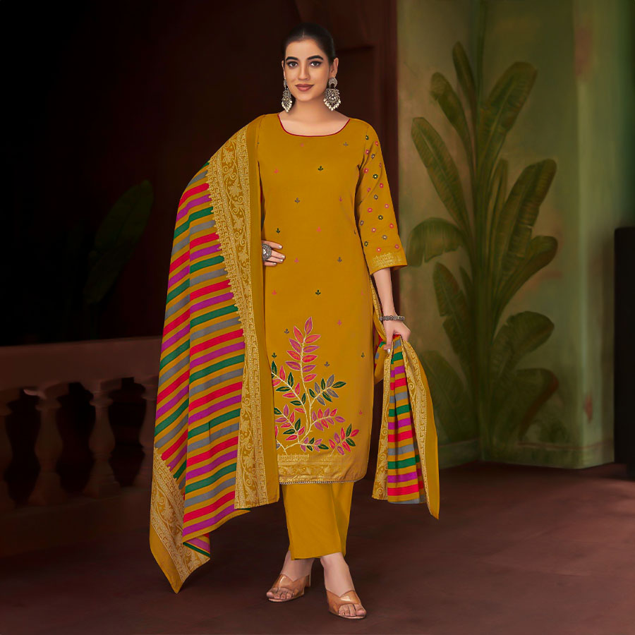 Yellow Pure Zam Casual Wear Salwar Kameez