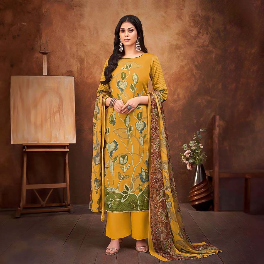 Yellow  Jam Casual Wear Salwar Kameez