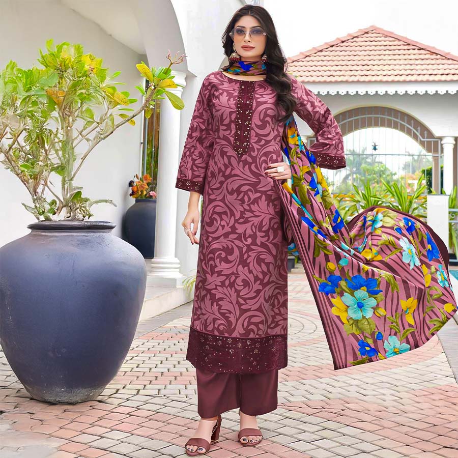 Pink  Cambric Casual Wear Salwar Kameez