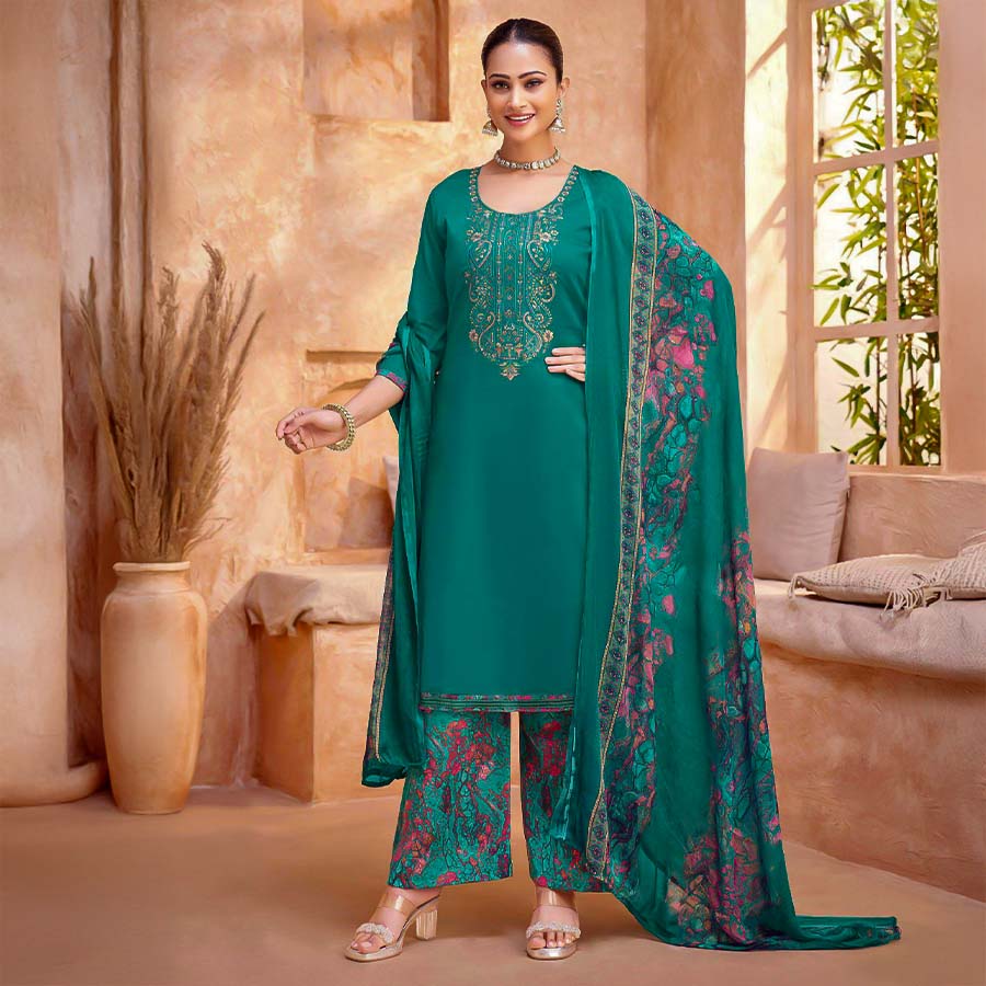 Green  Jam Casual Wear Salwar Kameez