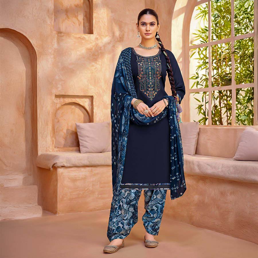 Blue Jam Casual Wear Salwar Kameez