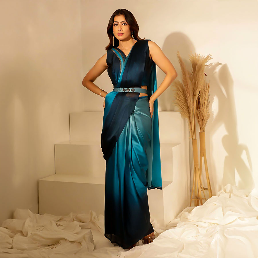 Blue Imported Casual Wear Saree