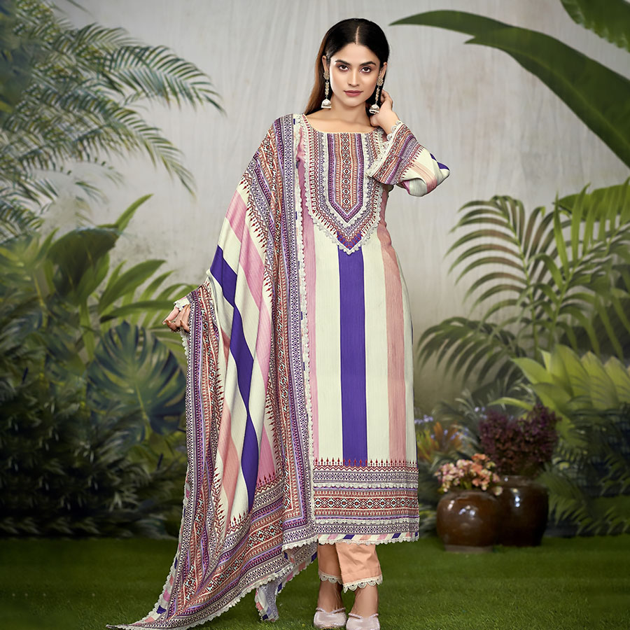 MultiColor Cotton Printed Suit