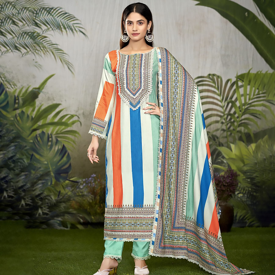 MultiColor Cotton Printed Suit