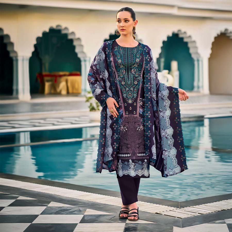 Blue  Cotton Casual Wear Salwar Kameez