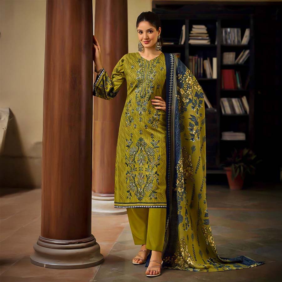 Green  Cotton Casual Wear Salwar Kameez