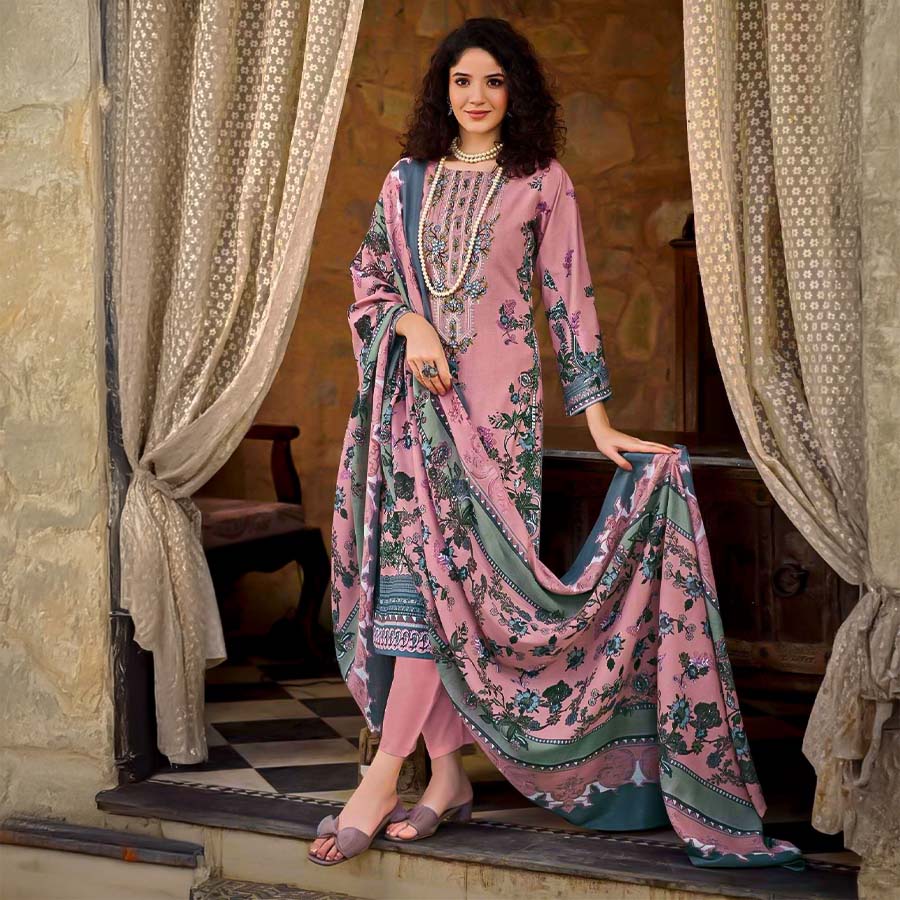 Pink  Cotton Casual Wear Salwar Kameez