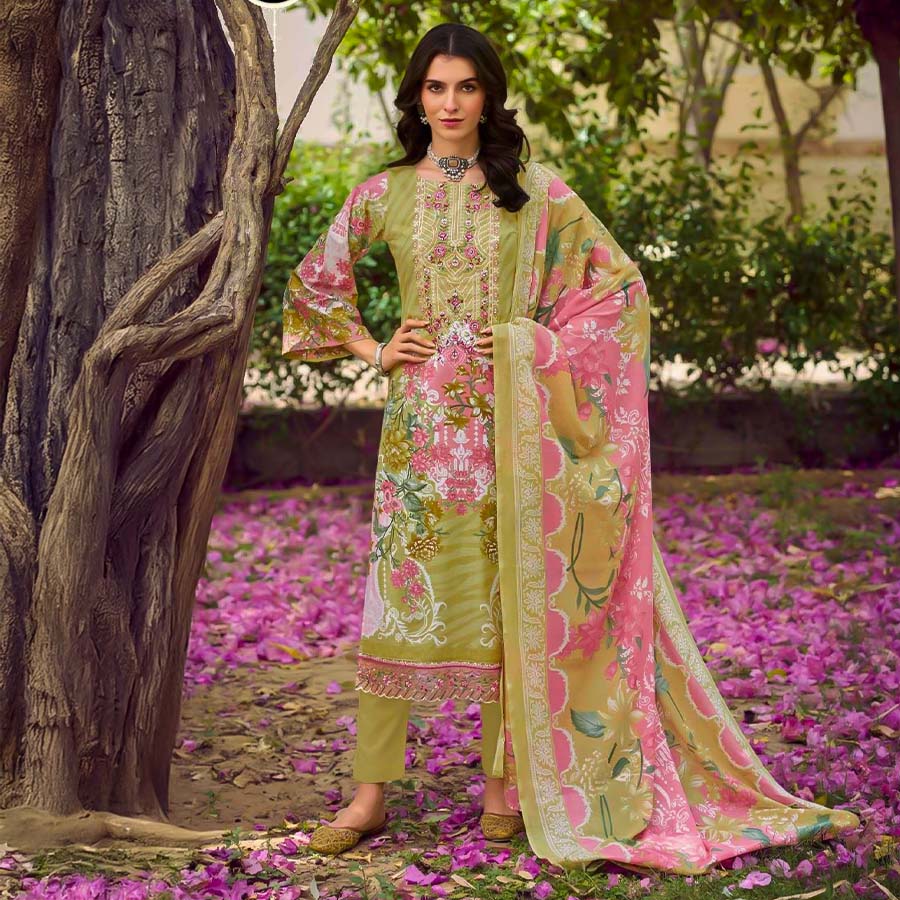 Green  Cotton Casual Wear Salwar Kameez