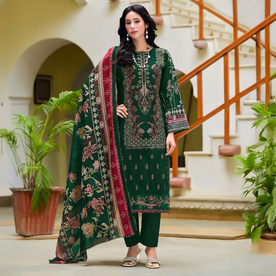 Green  Cotton Casual Wear Salwar Kameez