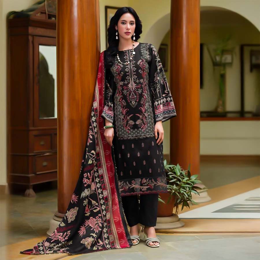 Black Cotton Casual Wear Salwar Kameez
