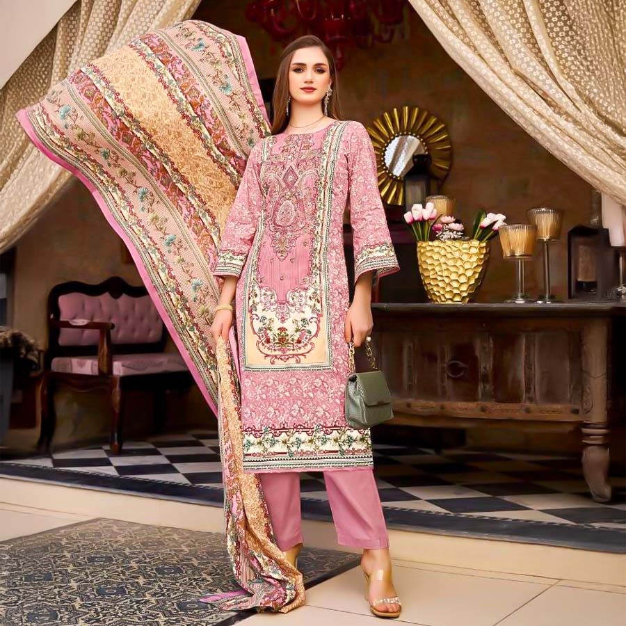 Pink  Cotton Casual Wear Salwar Kameez