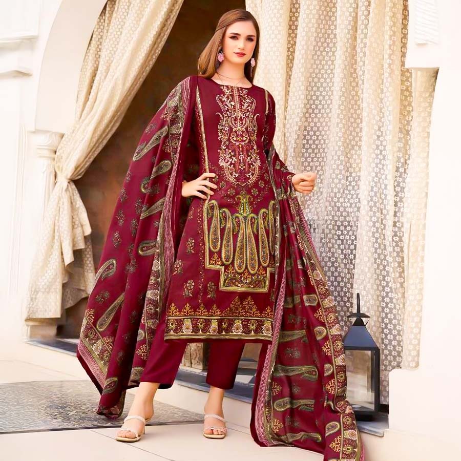 Brown  Cotton Casual Wear Salwar Kameez