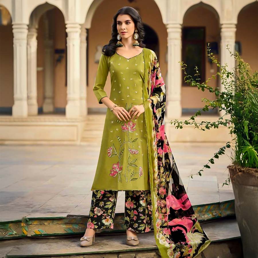 Green  Jam Casual Wear Salwar Kameez