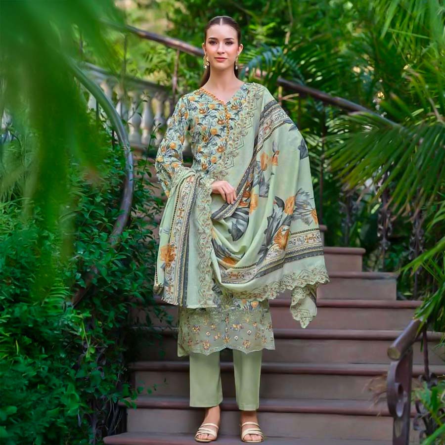Green  Cotton  Casual Wear Salwar Kameez