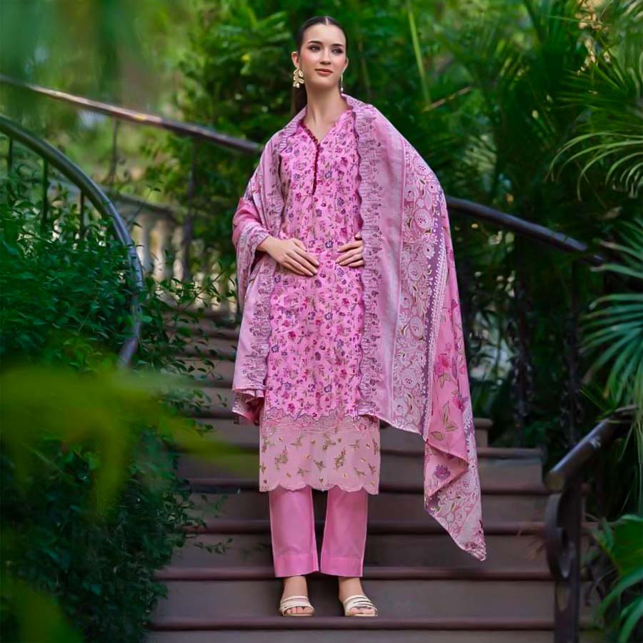 Pink  Cotton  Casual Wear Salwar Kameez