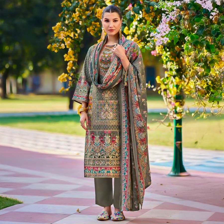 Green  Cotton Casual Wear Salwar Kameez