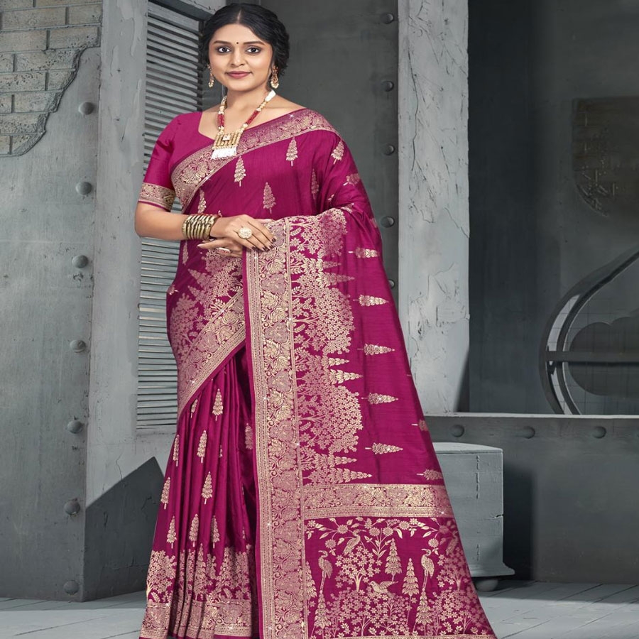 Rani Pink Silk Casual Saree