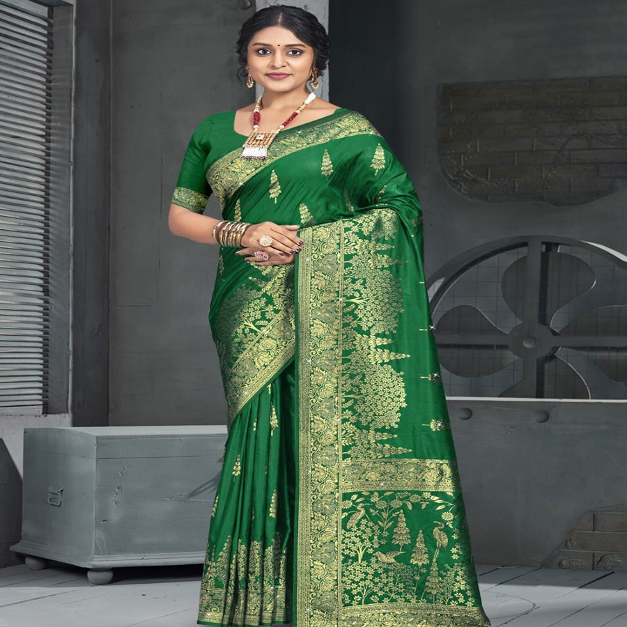 Green Silk Casual Saree