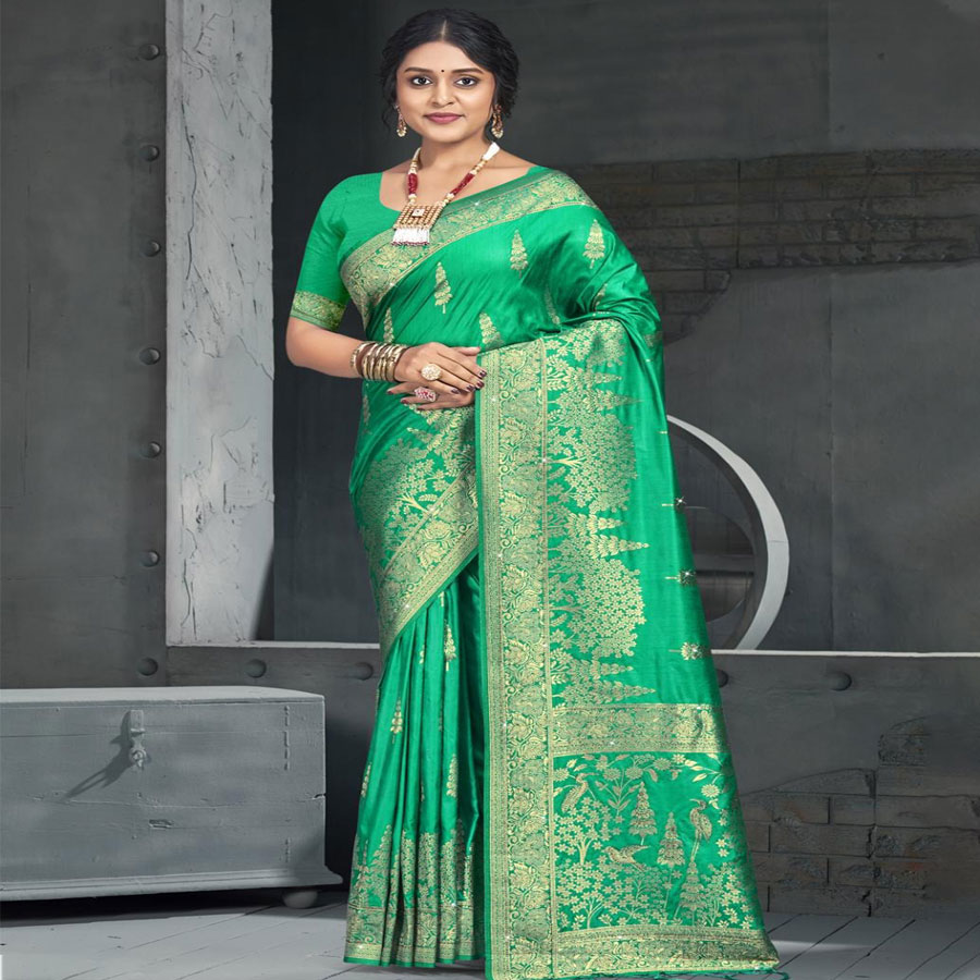 Green Silk Casual Saree