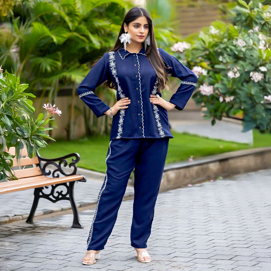 Blue  Viscose  Casual Wear Kurti