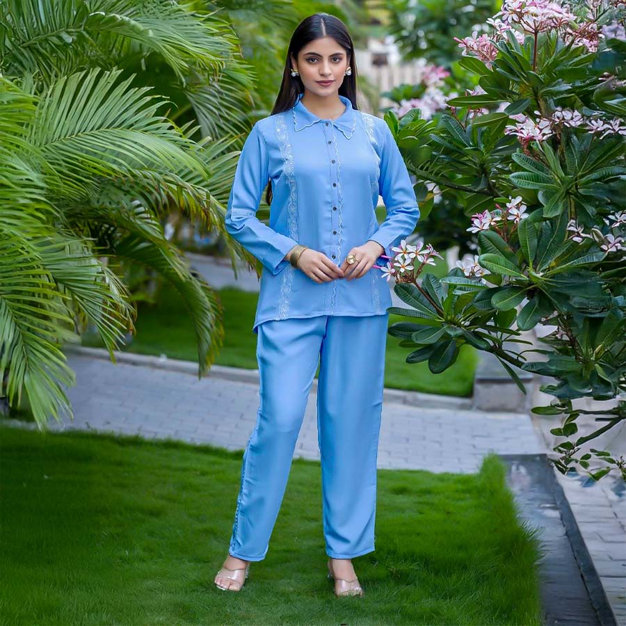 Blue  Viscose  Casual Wear Kurti
