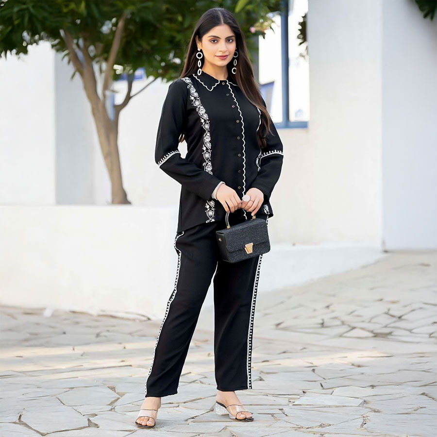 Black Viscose  Casual Wear Kurti