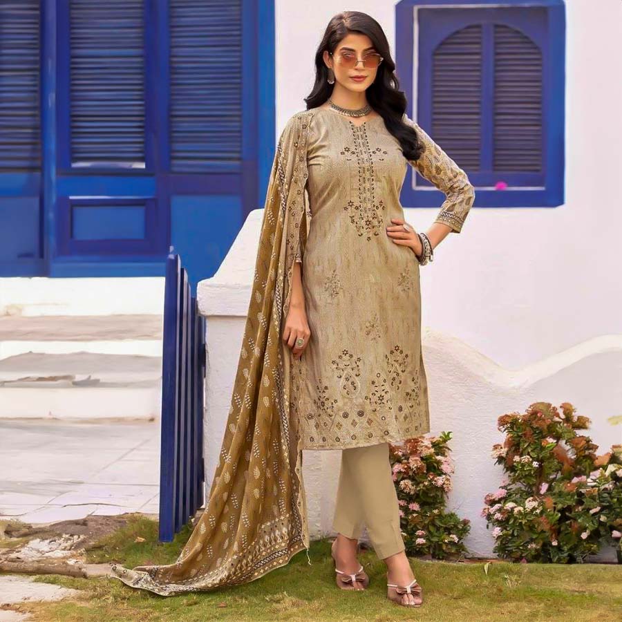 Yellow Lawn Cotton Casual Wear Salwar Kameez