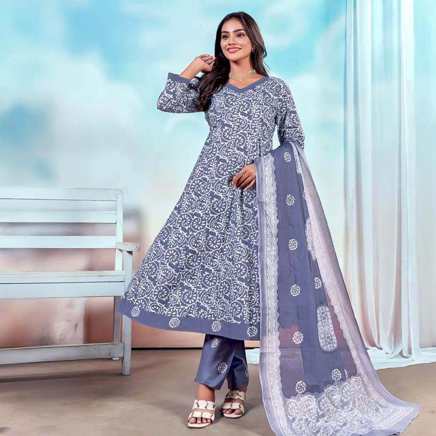 Purple  Cotton Casual Wear Salwar Kameez