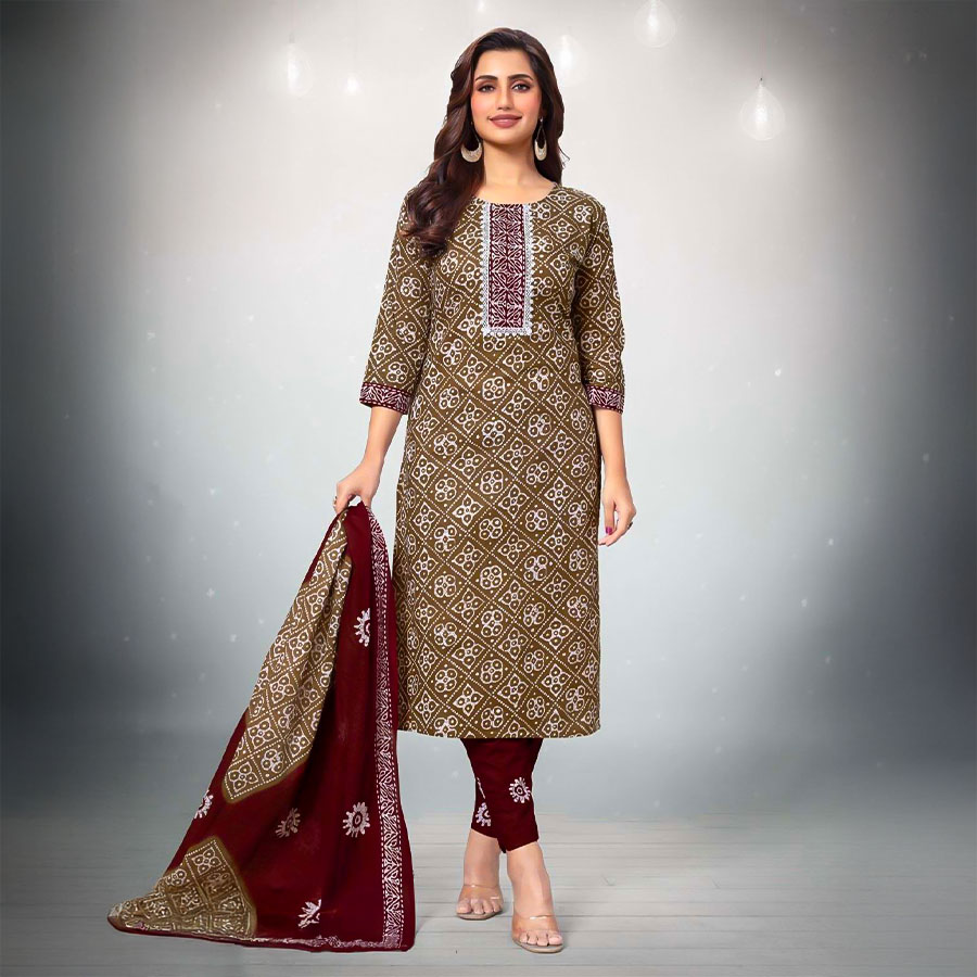 Green Cotton Casual Wear Salwar Kameez