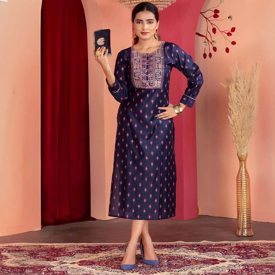 Violet  Vertican Casual Wear Kurti