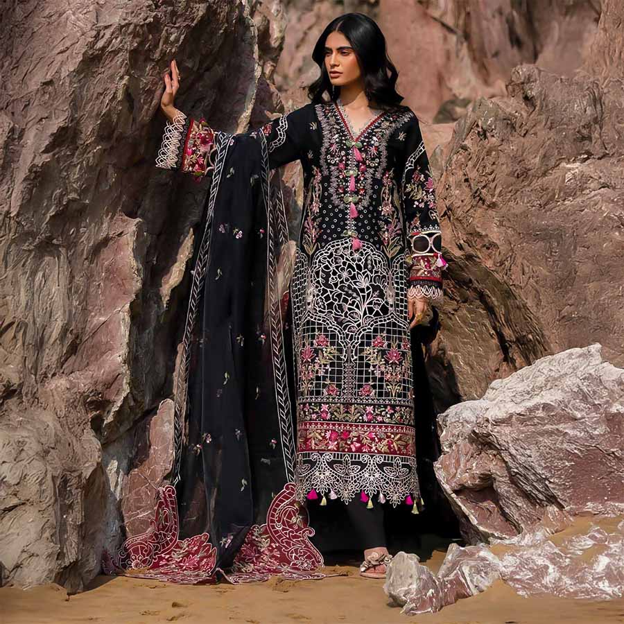 Black  Cotton Casual Wear Salwar Kameez