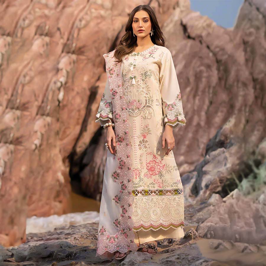 White Cotton Casual Wear Salwar Kameez