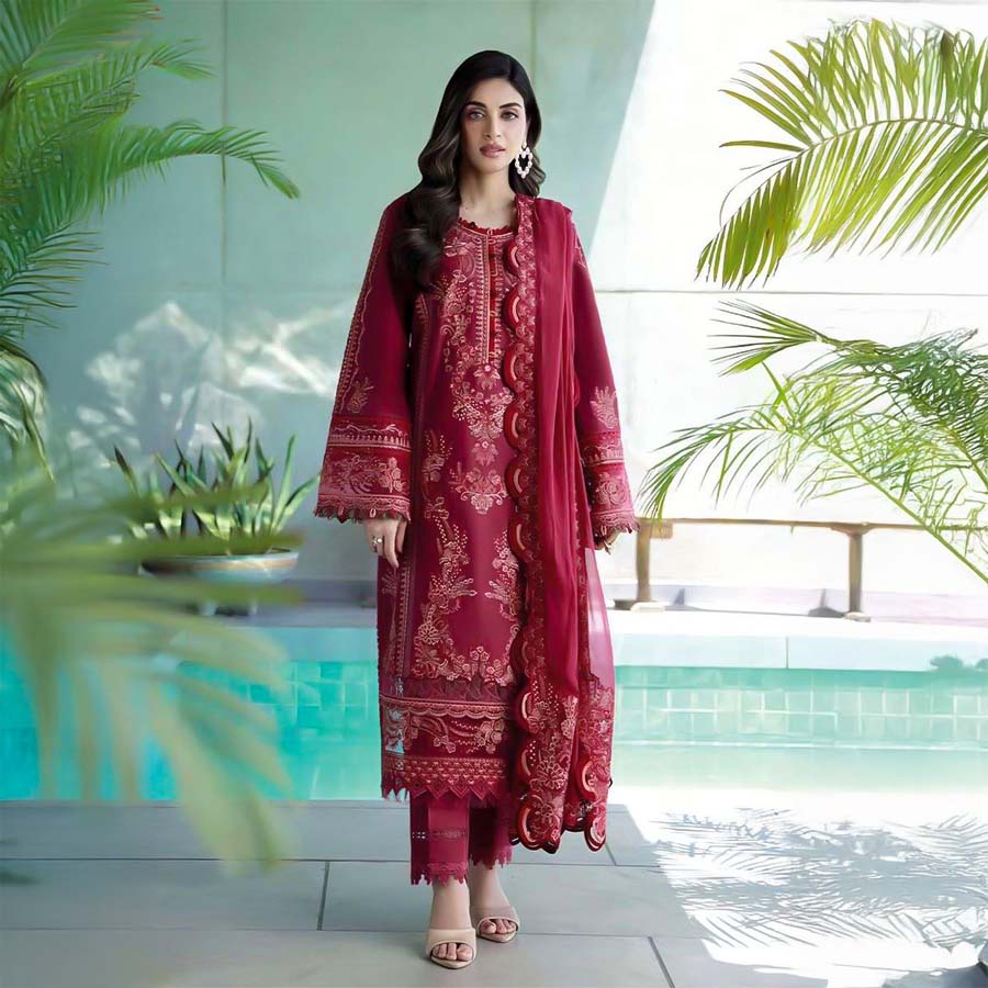 Red Cotton  Printed Salwar Kameez