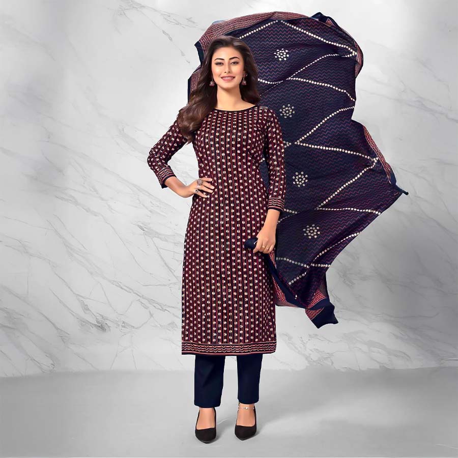 Blue  Cotton Casual Wear Salwar Kameez