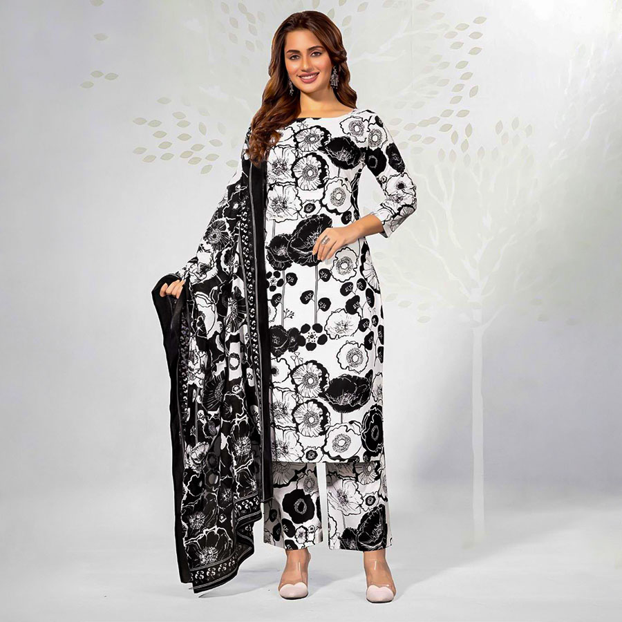 White  Cotton Casual Wear Salwar Kameez