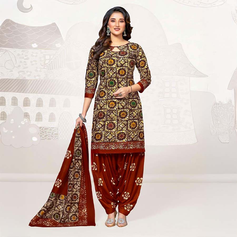 Yellow Cotton Casual Wear Salwar Kameez