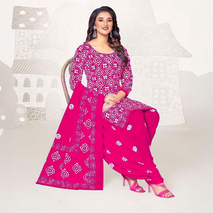 Magenta  Cotton Casual Wear Salwar Kameez