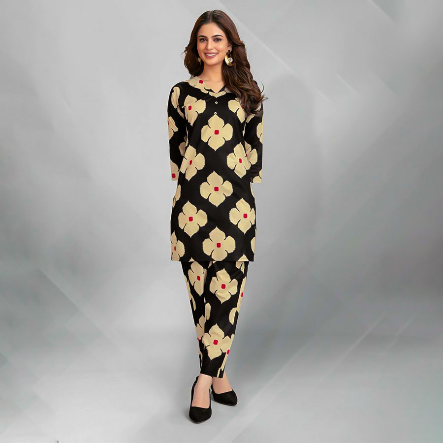 Black Fancy Printed Kurti