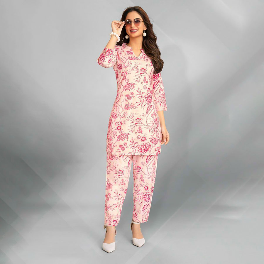 Pink  Fancy Printed Kurti