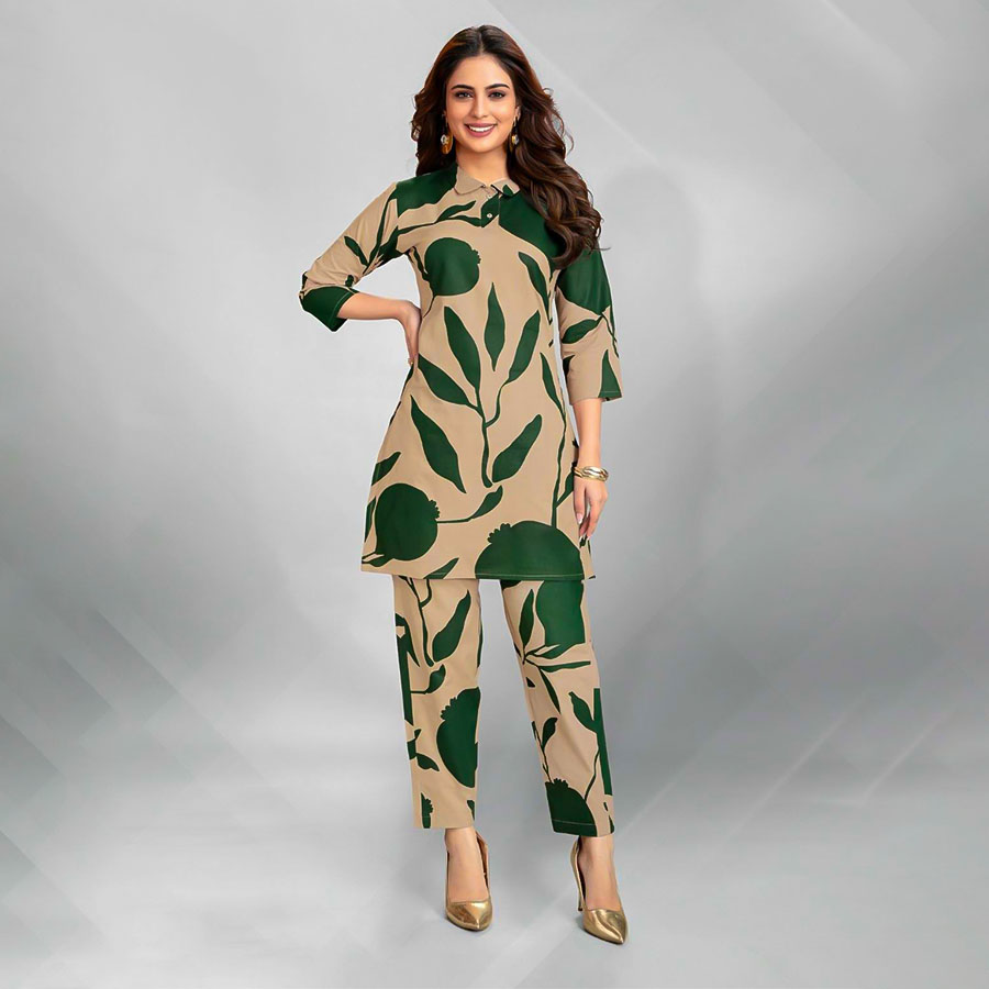 Green  Fancy Printed Kurti