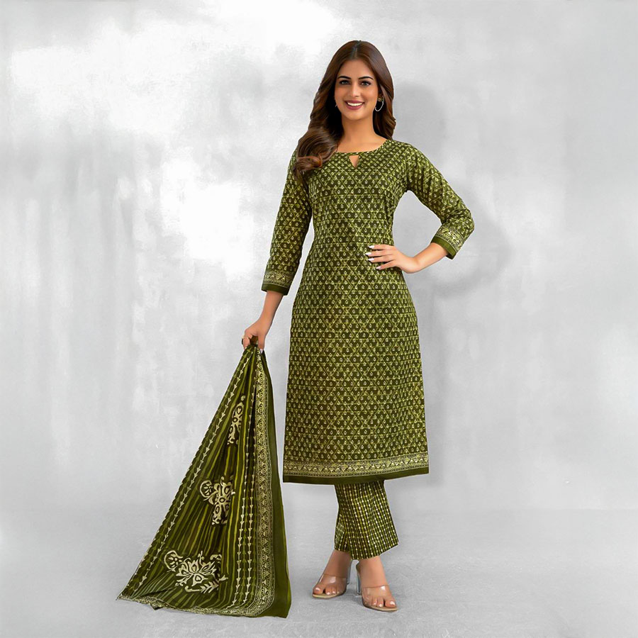 Green  Fancy Casual Wear Salwar Kameez