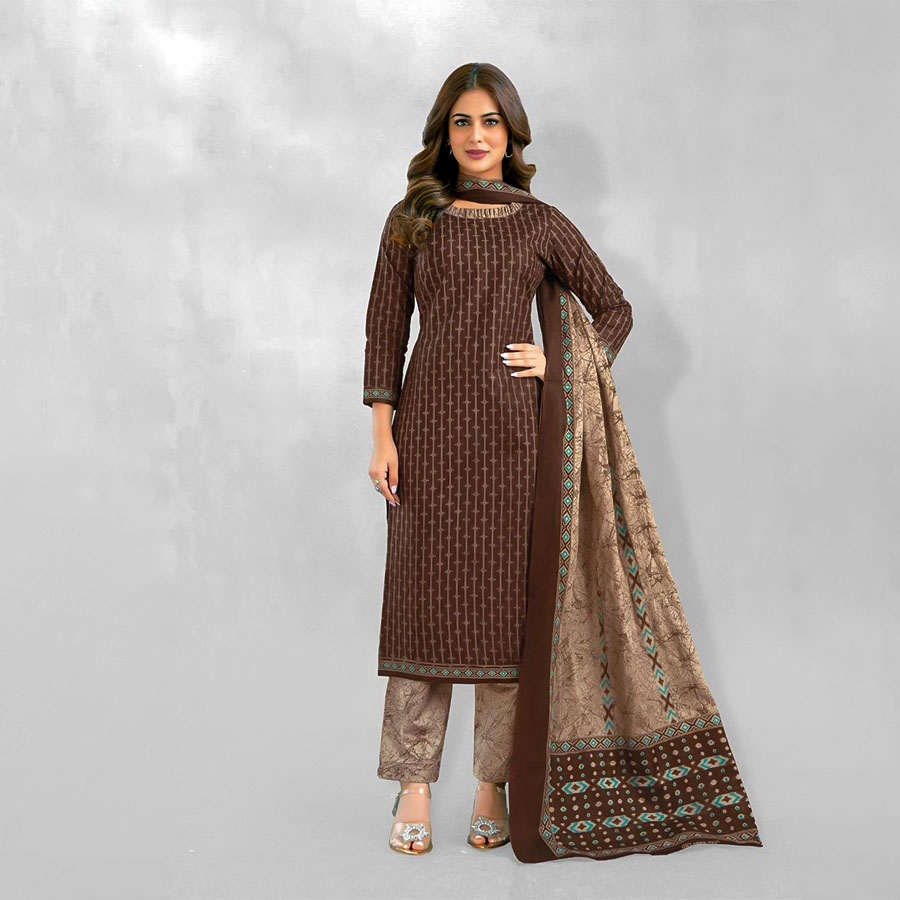 Brown Fancy Casual Wear Salwar Kameez