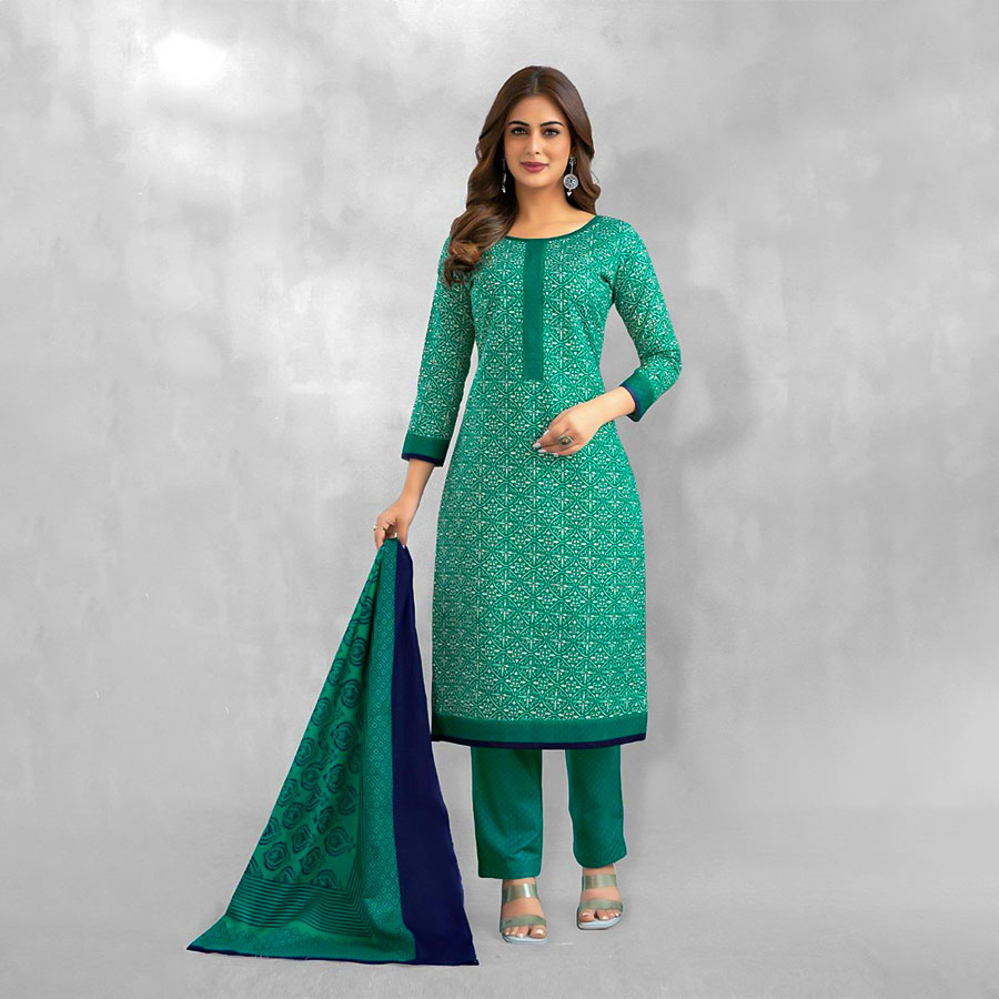 Green  Fancy Casual Wear Salwar Kameez