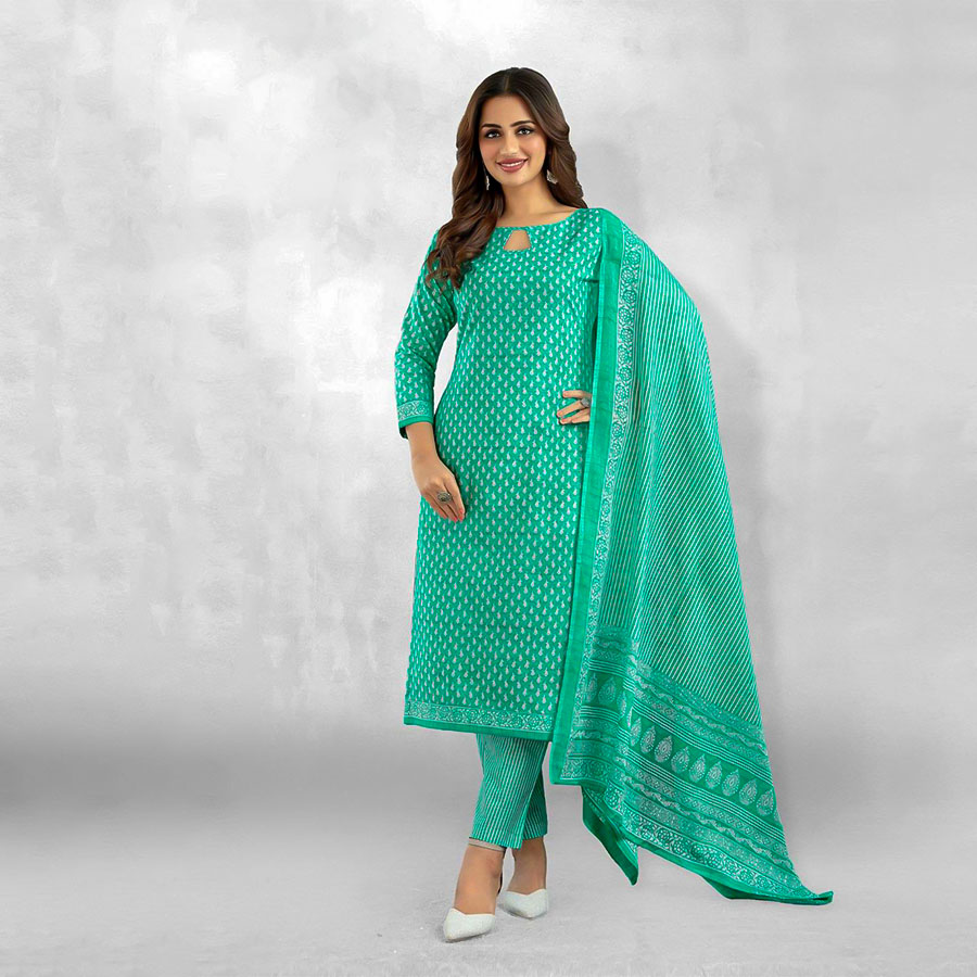 Green  Fancy Casual Wear Salwar Kameez